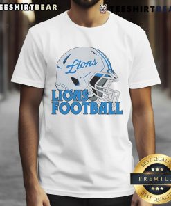 Top NFL Detroit Lions football helmet T-shirt featuring a bold design perfect for fans and casual wear.