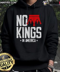Stylish Top No King In America Hoodie in black, perfect for casual wear and showcasing your unique style.