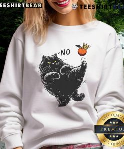 Top No Kings in America black cat orange king sweatshirt featuring a stylish design for cat lovers.