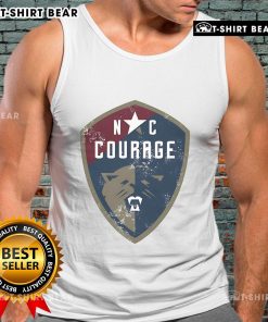 Alt Text: Vintage primary logo tank top featuring the North Carolina Courage soccer team design in vibrant colors.