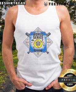 Alt Text: Top Oklahoma City College World Series 2025 logo on a stylish tank top design - The Greatest Show on Dirt.