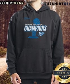 Top Oklahoma City Thunder 2025 NBA Finals Champions playoff hoodie showcasing team logo and vibrant colors.