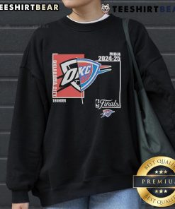 Top Oklahoma City Thunder NBA Finals 2024-2025 sweatshirt featuring team colors and logo, perfect for fans.