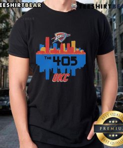 Top Oklahoma City Thunder Stadium T-Shirt featuring 'The 405 Oc Cities' design, perfect for fans of the NBA team.