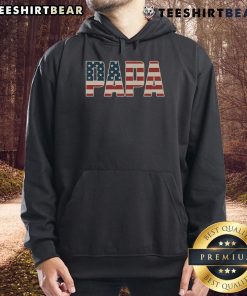 Top Papa Bold Patriotic American Flag Father's Day Hoodie, perfect gift for celebrating dads on Father's Day.