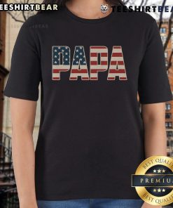 Top Papa Bold Patriotic American Flag Fathers Day Ladies Tee in vibrant colors, perfect for celebrating Father's Day.