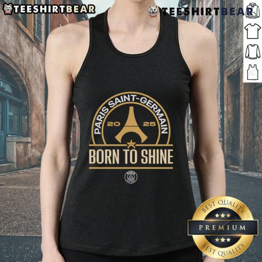 Stylish Top Paris Saint Germain 2025 Born To Shine Tank Top, perfect for fans and summer wear, featuring bold PSG branding.
