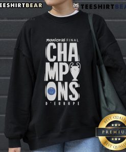 Top Paris Saint Germain UCL Champions Munich 2025 Europe sweatshirt featuring team logo and vibrant design.