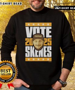 Top Paul Skenes 2025 Vote Sweatshirt in navy blue, featuring bold graphic design and comfortable fit for supporters.
