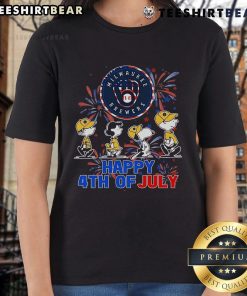Top Peanuts Milwaukee Brewers Snoopy Charlie Brown Happy 4th of July baseball ladies tee shirt design featuring festive graphics.