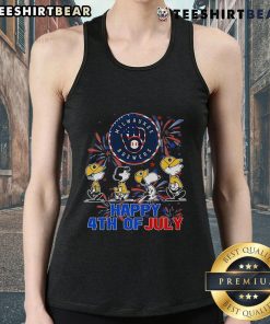 Top Peanuts Milwaukee Brewers Snoopy Charlie Brown 4th of July baseball tank top featuring festive design.