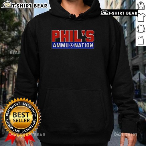 Top Phil's Ammu-Nation GTA VI hoodie featuring a stylish design and vibrant colors, perfect for gamers and fans.