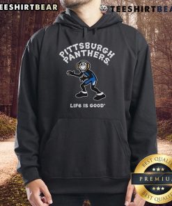 Alt Text: Stylish Top Pittsburgh Panthers Life Is Good Hoodie in navy blue, perfect for fans and cozy casual wear.