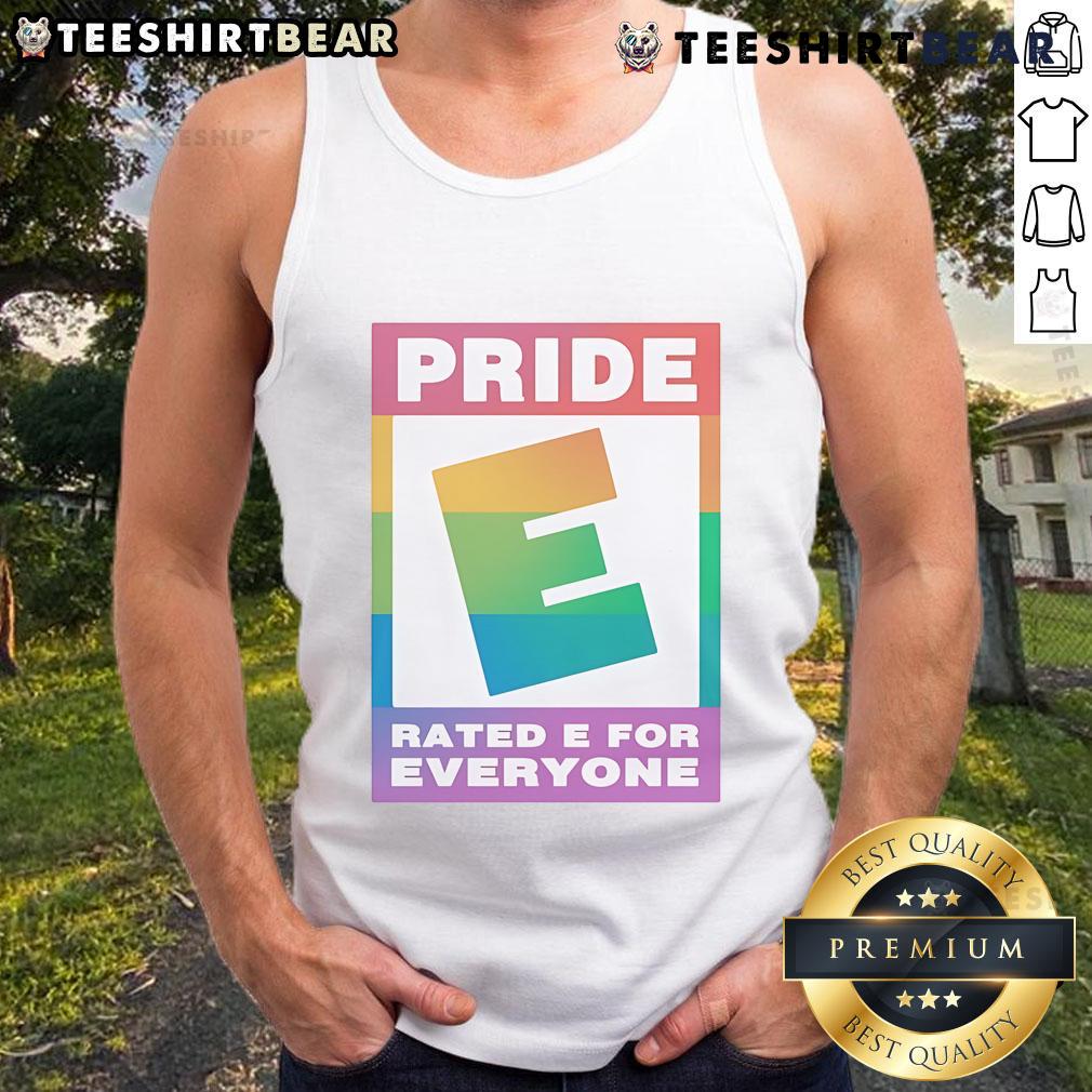 Top Pride Rated E For Everyone Logo Tank Top Top Pride Rated E for Everyone logo tank top featuring vibrant colors and inclusive design for all ages and identities.