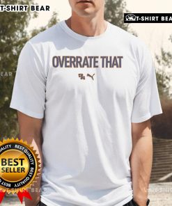 Top Puma Tyrese Haliburton Overrate That T-Shirt featuring bold graphics and vibrant colors, perfect for basketball fans.