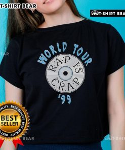 1999 Top Rap Is Crap World Tour ladies tee featuring bold graphics and stylish design for music fans.