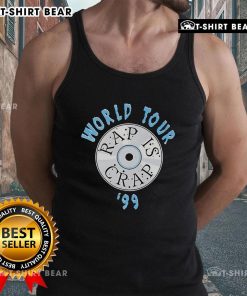1999 Top Rap Is Crap World Tour tank top featuring bold graphics and vibrant colors, perfect for hip-hop fans.