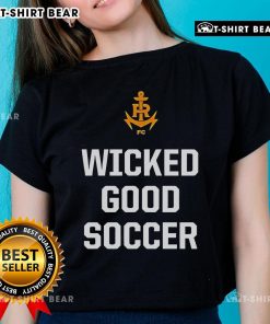 Top Rhode Island FC Wicked Good Soccer Ladies Tee in vibrant colors, perfect for fans of women's soccer in Rhode Island.