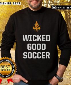 Top Rhode Island FC Wicked Good Soccer Sweatshirt featuring vibrant design and cozy fit for fans.