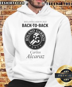 Alt Text: Top Roland Garros 2025 back-to-back Carlos Alcaraz hoodie featuring vibrant colors and stylish design for fans.