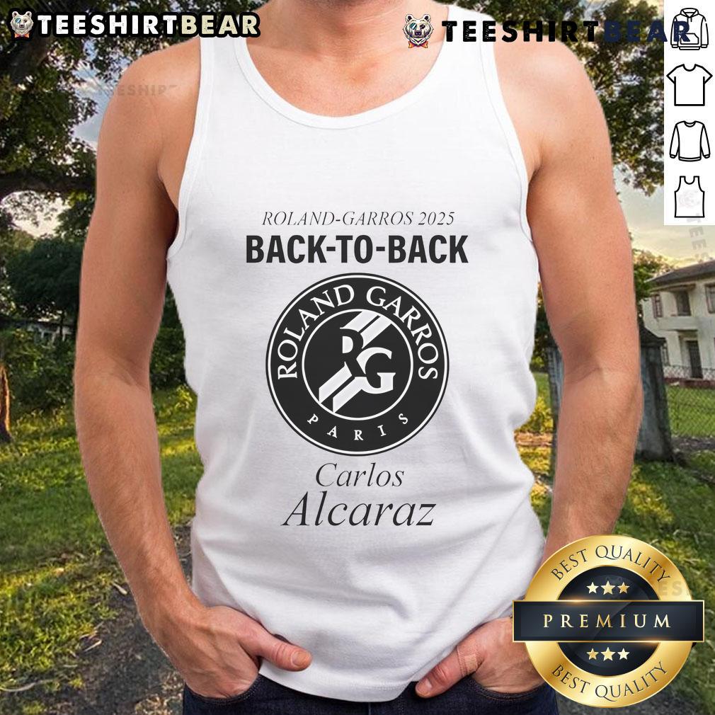 Top Roland Garros 2025 Back To Back Carlos Alcaraz Tank Top Top Roland Garros 2025 Back-to-Back Carlos Alcaraz Tank Top featuring vibrant design and tennis-inspired graphics.