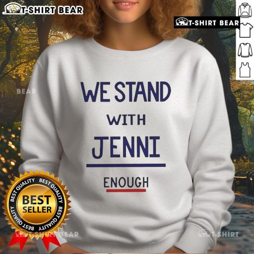 Alt Text: Top San Diego Wave I Stand With Jenni Enough sweatshirt in vibrant colors, perfect for fans and casual wear.