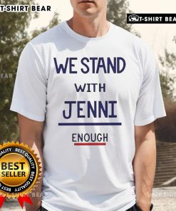 Top San Diego Wave I Stand With Jenni Enough T-Shirt featuring a vibrant design and empowering message for supporters.