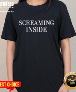 Top Screaming Inside Ladies Tee featuring vibrant graphics and a comfortable fit for casual wear.