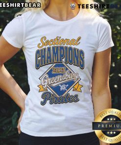 2025 Greensburg Pirates Ladies Tee celebrating Top Sectional Champions with bold team graphics and vibrant colors.