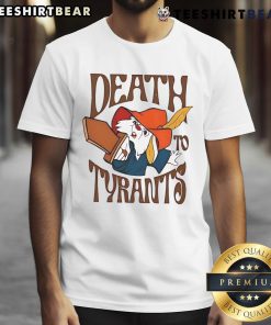 Top Skippy Rabbit Death To Tyrants T-Shirt featuring bold graphic design and vibrant colors for a statement look.