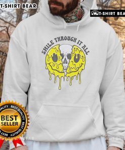 Top Skull Smile Through It All Hoodie featuring a vibrant skull graphic and cozy design, perfect for casual wear.