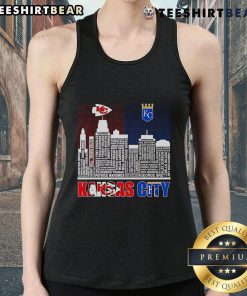 Kansas City Chiefs and Royals tank top featuring a vibrant skyline design, perfect for sports fans.