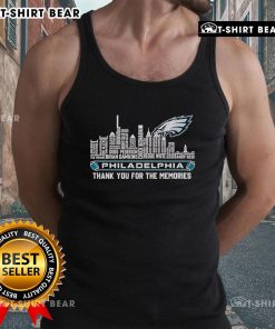 Philadelphia Eagles tank top with skyline design, celebrating memories of the team. Perfect for fans and casual wear.