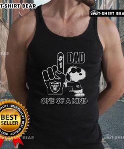 Alt Text: Unique Top Snoopy Las Vegas Raiders 1 Dad Tank Top featuring a playful Snoopy design for NFL fans.