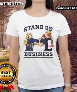 Sophie Cunningham Stand On Business cartoon ladies tee featuring vibrant design, perfect for casual wear and business events.