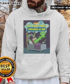 Top SpongeBob SquarePants hoodie featuring 'Your Mother Sucks Tentacles in Hell' design, perfect for fans.