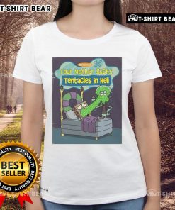 Top Spongebob Squarepants tee featuring 'Your Mother Sucks Tentacles in Hell' design for ladies, perfect for fans.