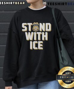 Top Stand With ICE US Sweatshirt featuring a bold graphic design promoting immigration enforcement support.
