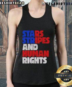 Alt Text: Top Starts Stripes Human Rights 4th of July Tank Top featuring a patriotic design for Independence Day celebrations.