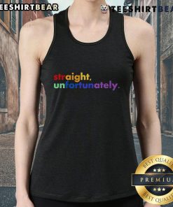Top Straight Unfortunately LGBT Tank Top featuring bold graphics celebrating LGBTQ+ pride and identity in vibrant colors.