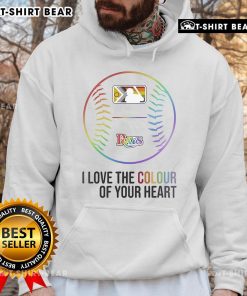Alt Text: Top Tampa Bay Rays baseball hoodie for Pride Month 2025 in vibrant colors with 'I Love The Colour Of Your Heart' design.
