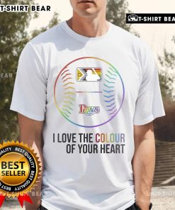 Alt Text: Top Tampa Bay Rays Baseball 'I Love The Colour Of Your Heart' Pride Month 2025 T-Shirt design featuring vibrant colors.