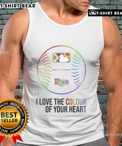Top Tampa Bay Rays Baseball tank top featuring 'I Love The Colour Of Your Heart' design for Pride Month 2025.