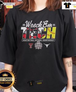 Top Texas Tech vs Texas Longhorns Wreck 'Em NCAA Softball National Championship 2025 Ladies Tee design showcasing team spirit.