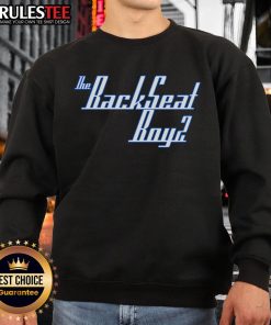 Top The Backseat Boyz Letter Sweatshirt featuring vibrant graphics and a cozy fit, perfect for casual streetwear style.