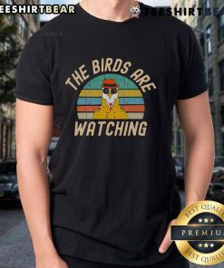 Top The Birds Are Watching Wake Up America T-Shirt featuring a vibrant graphic design and bold text for patriotic style.