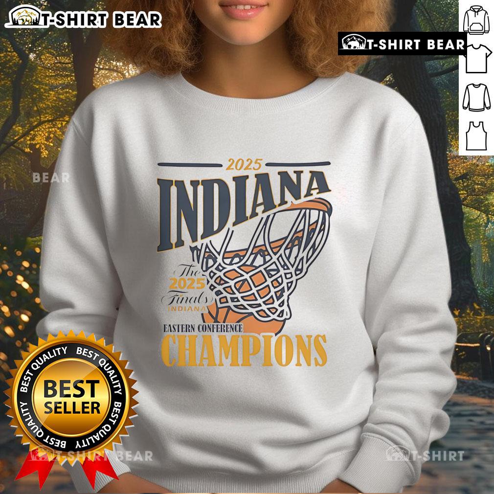 Top The Indiana Pacers 2025 Eastern Conference Champs Sweatshirt Alt Text: Cozy sweatshirt featuring the Indiana Pacers logo, celebrating their 2025 Eastern Conference Champs title.