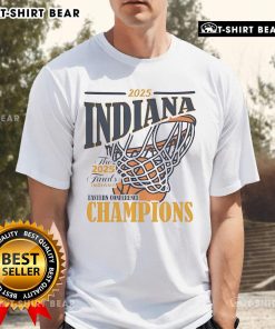 Top Indiana Pacers 2025 Eastern Conference Champs T-Shirt featuring vibrant team colors and logo design.