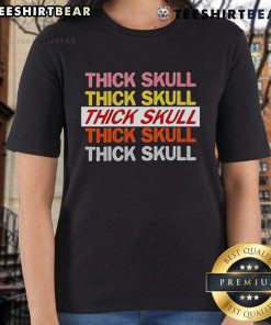 Top Thick Skull Raglan Ladies Tee featuring a stylish skull graphic on a comfortable, casual fit.