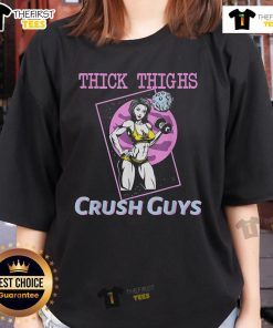Girl at the gym wearing a 'Top Thick Thighs Crush Guys' tee, showcasing fitness and style for gym ladies.